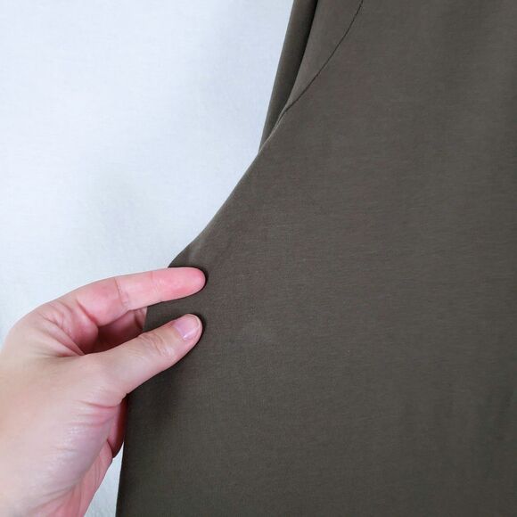 Universal Standard Iconic Geneva Dress Olive Green Womens M (18-20) Asymmetrical - Picture 8 of 10